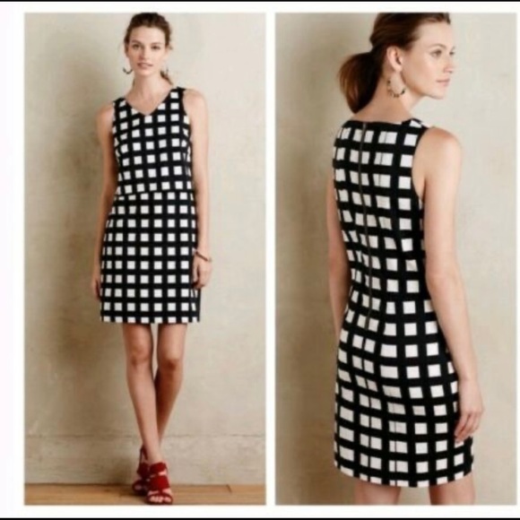 Anthropologie Tabitha black/white checkered dress - Picture 2 of 4